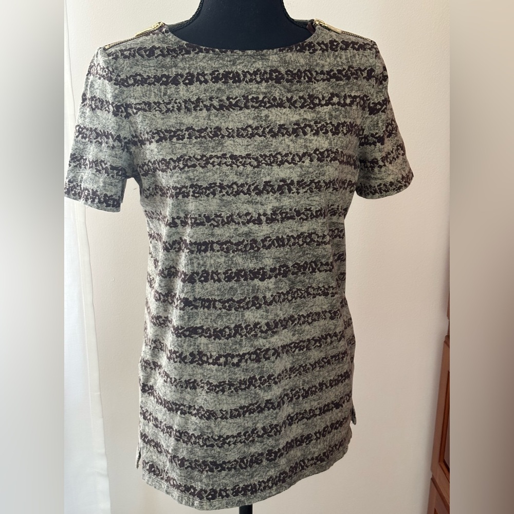 Michael Kors striped short sleeve top